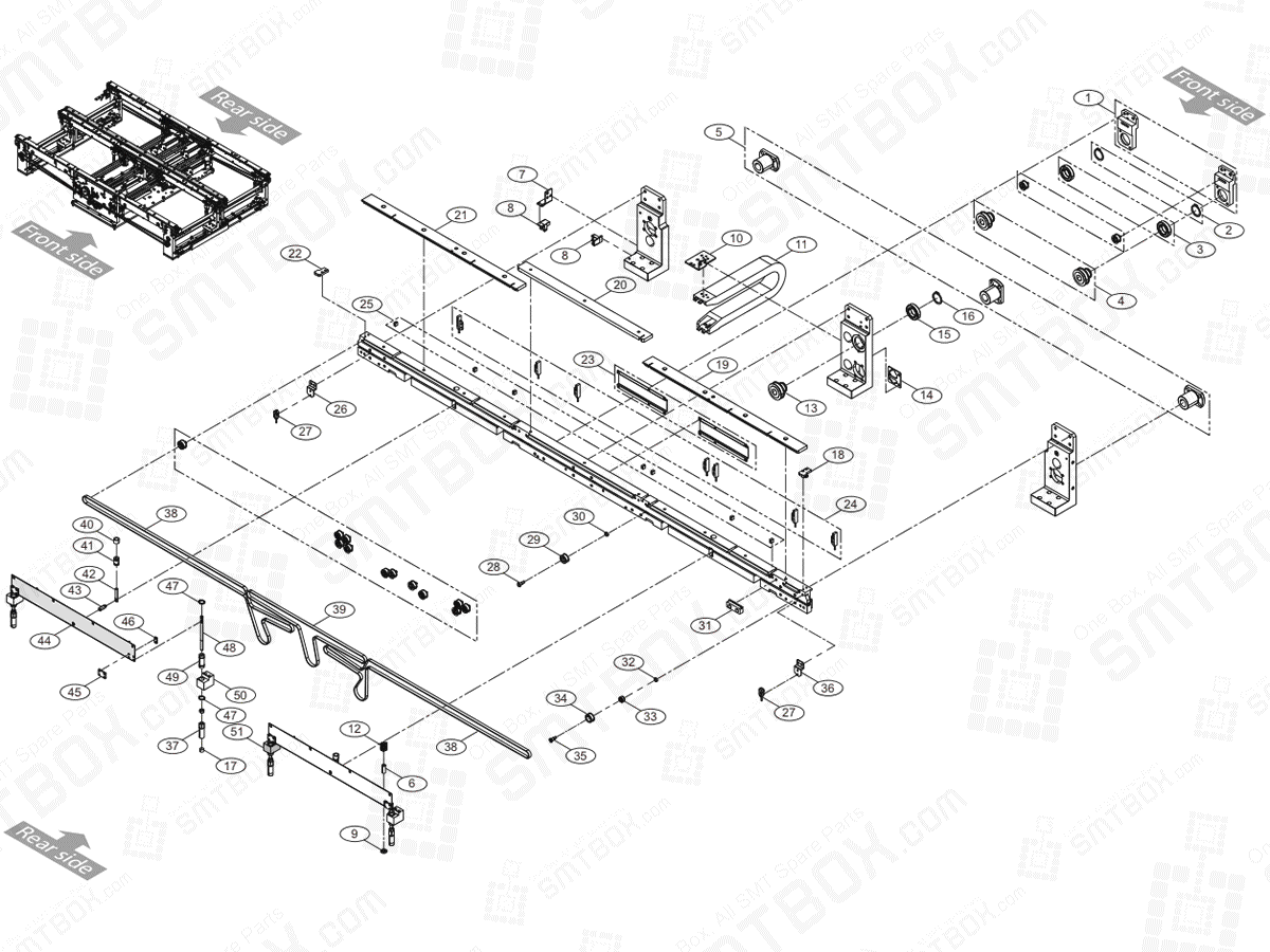 Large Conveyor(4/7) Rear Move On Hanwha Techwin Excellent Modular EXCEN PRO (D) (M) (L) SMT Component Placer