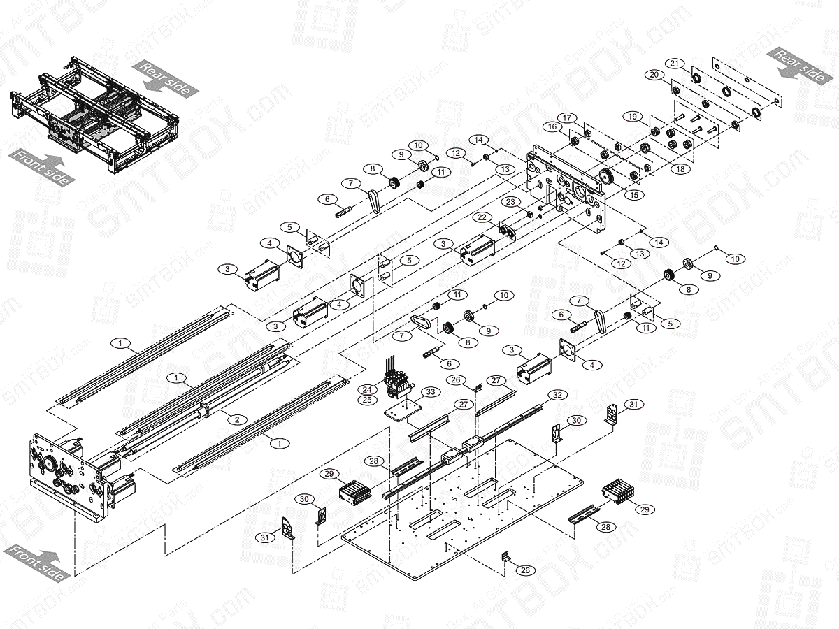 Large Conveyor (7-7) On Hanwha Techwin Excellent Modular EXCEN PRO (D) (M) (L) SMT Component Placer