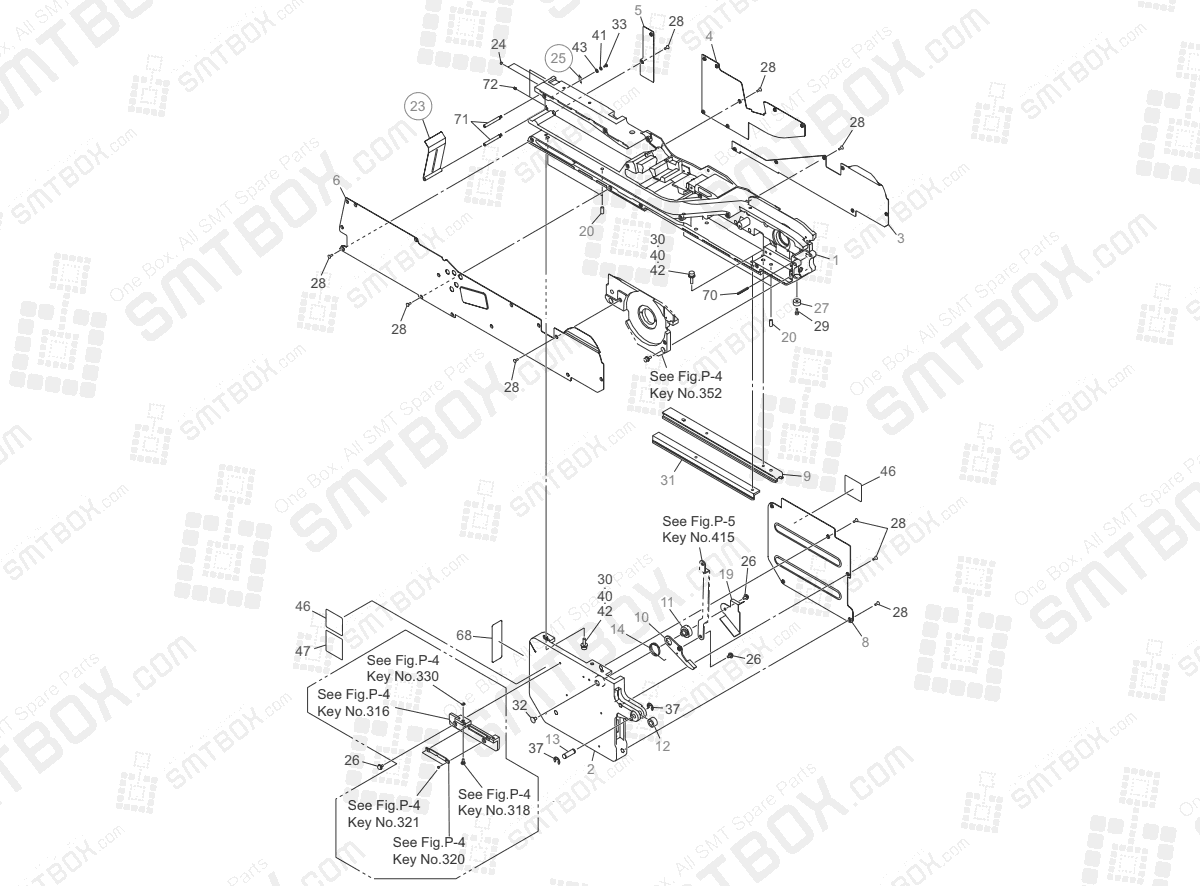 P 1 Frame Section Of Hitachi Yamaha Smt Tape Feeder Gt 24321B