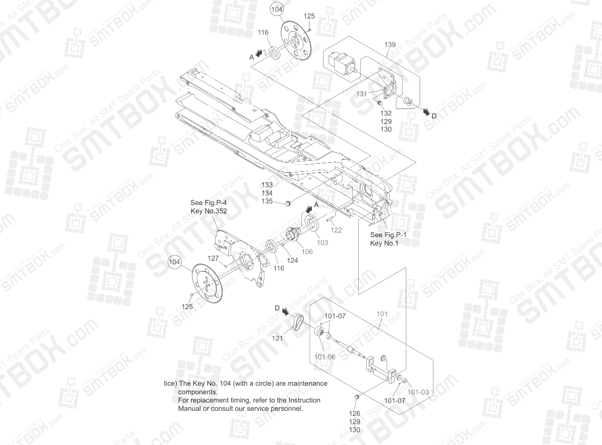 P 2 Tape Driving Section Of Hitachi Yamaha Smt Tape Feeder Gt 24321B