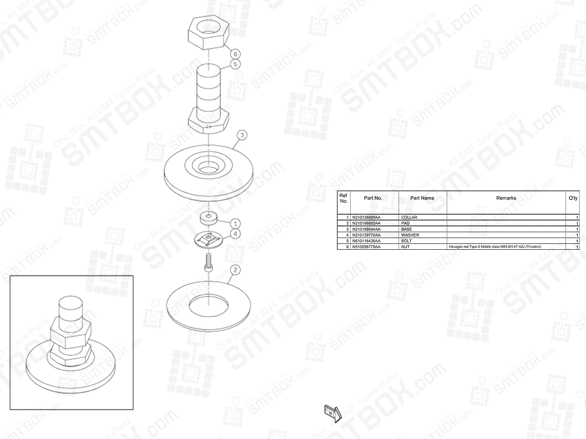 Panasonic NPM-D3 Adjust Bolt (M42) N610165986AA