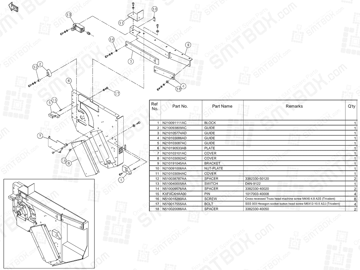 KN610160990AA-03-1 Panasonic NPM-D3 Feeder Cart Drive Unit (Rear Side) N610160990AA
