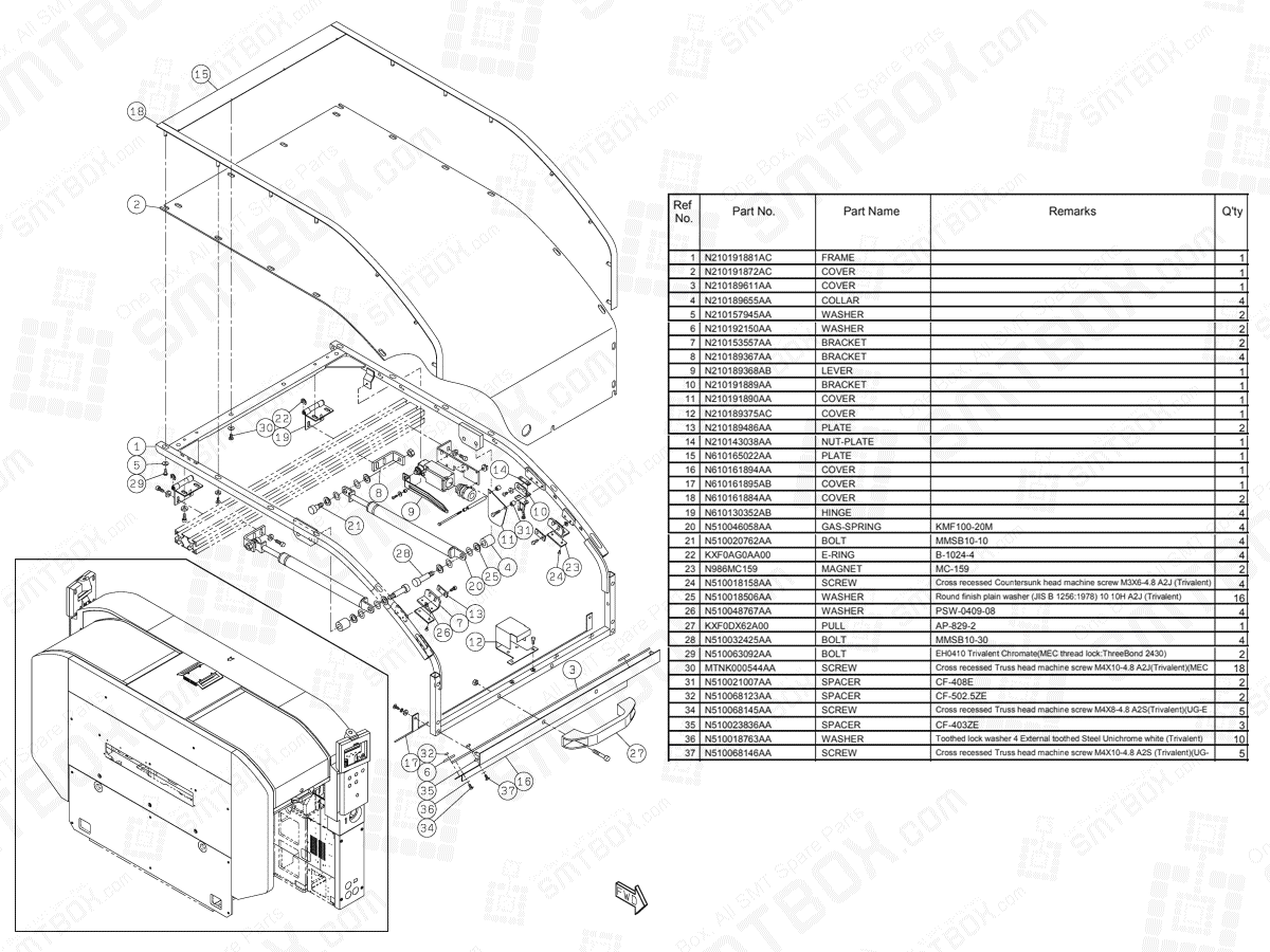Panasonic NPM-D3 Whole Cover N610160758AA KN610160758AA-15-2