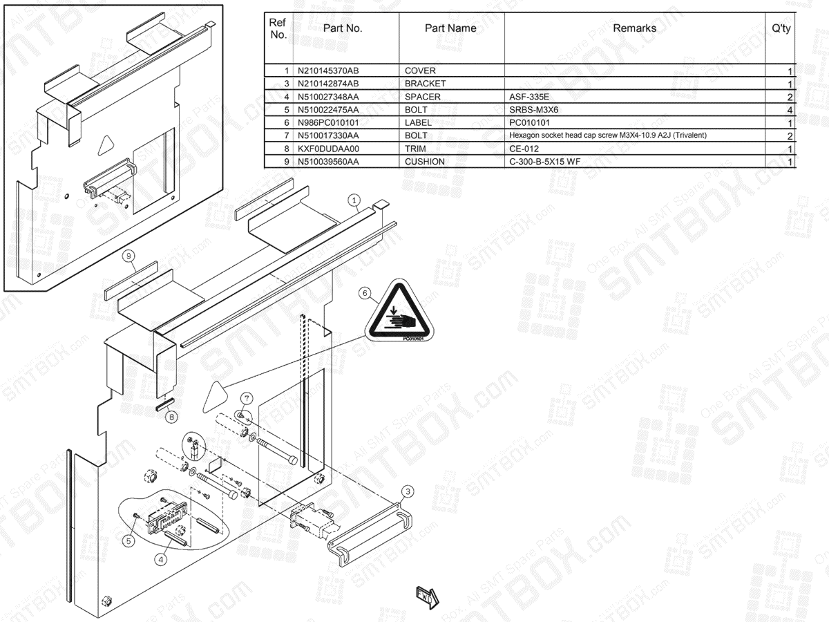 Panasonic NPM-D Safety Cover (Front Side) N610122843AA KN610122843AA-01