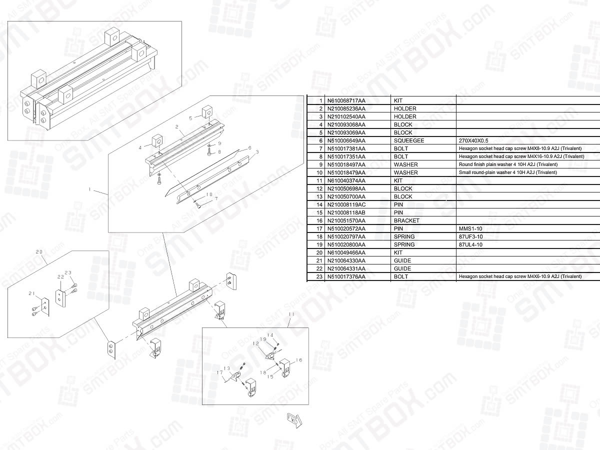 Panasonic SP18 Screen Printer Advanced Plastic Squeegee Set (L=270) N610068716AA