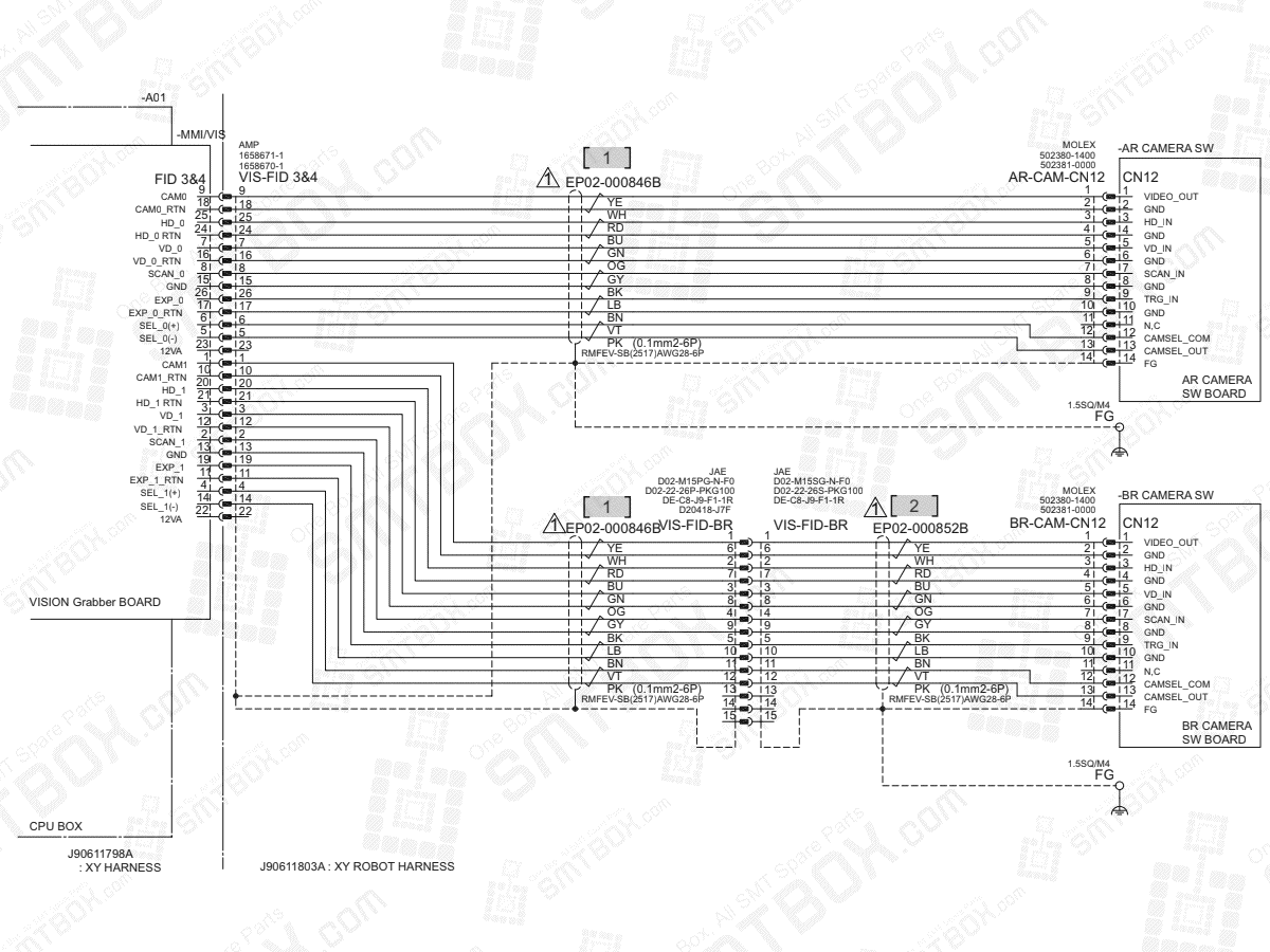 XY - AR, BR Fid Video Sig on Hanwha (Samsung Techwin) Excellent Modular Excen Pro D M L SMT Placer